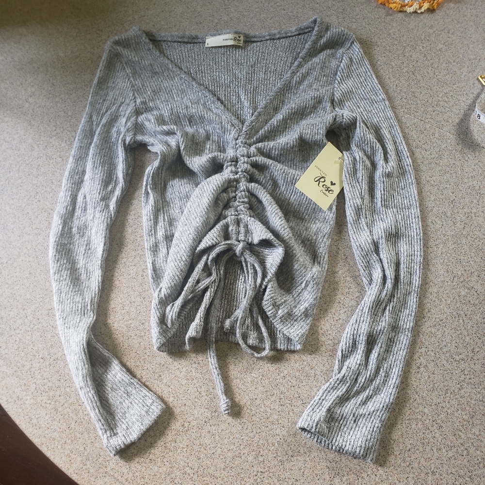 Soft gray longsleeve top